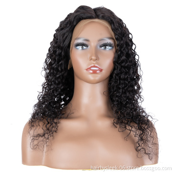 Rebecca Fashion Natrual Black Deep Wave Human Hair Lace Front 13X4 Wigs HD Transparent Full Lace Human Hair Wig For Black Woman